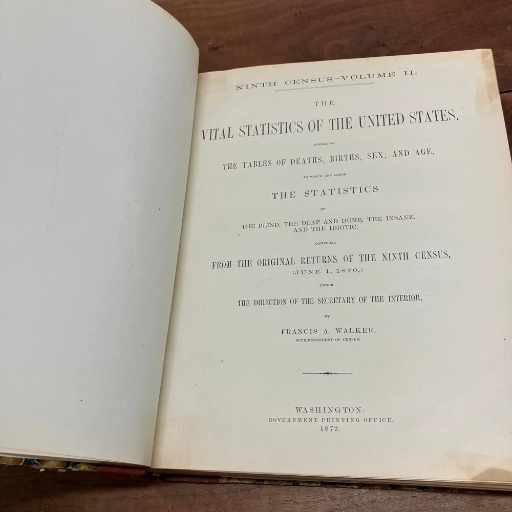Ninth Census Vol II Vital Statistics 1872 Francis Walker US Government Printing